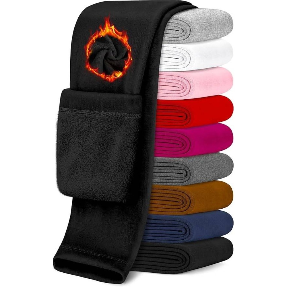 Girls 10-12Y Fleece Lined Leggings Winter Warm Leggings Thick Thermal Pants fo
